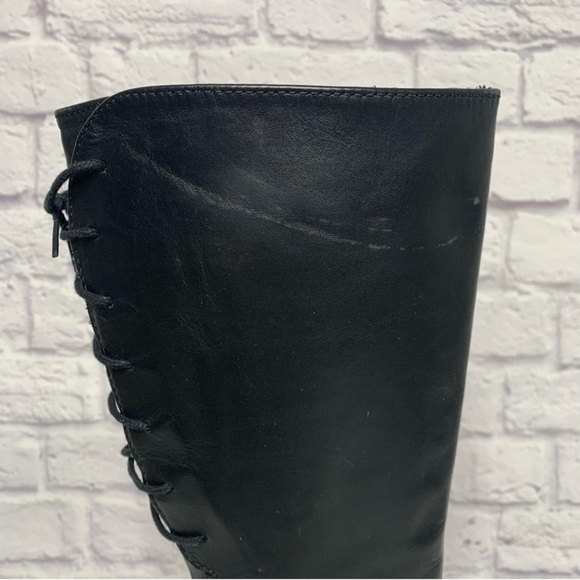 Wokly Belmont Black Leather Lace Up Tough Boots - Picture 10 of 16